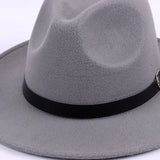 Fedora Hat Solid Color Fur Felt Hat British Retro Fedora Hat Men and Women Flat Brim Gentlemen's Hat