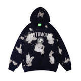 Men Fall Outfits Retro Alphabet Printed Hoodie Loose Couple Casual Jacket