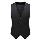 Men's Dress Vests Business Waistcoat Solid Color Slim Fit Casual Fashion Suit