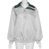 Cheerleader Letterman Jacket  Stitching Contrast Loose Pullover