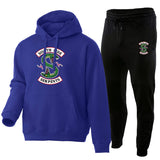 Slytherin Hoodie Riverdale Trendy Fleece-Lined Hooded Pullover Men's and Women's Casual Sports Suit