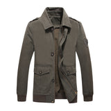 Veste Homme Mi Saison Spring and Autumn Men's Lapel Washed Cotton Jacket Autumn Cargo Jacket Coat plus Size Men's Clothing