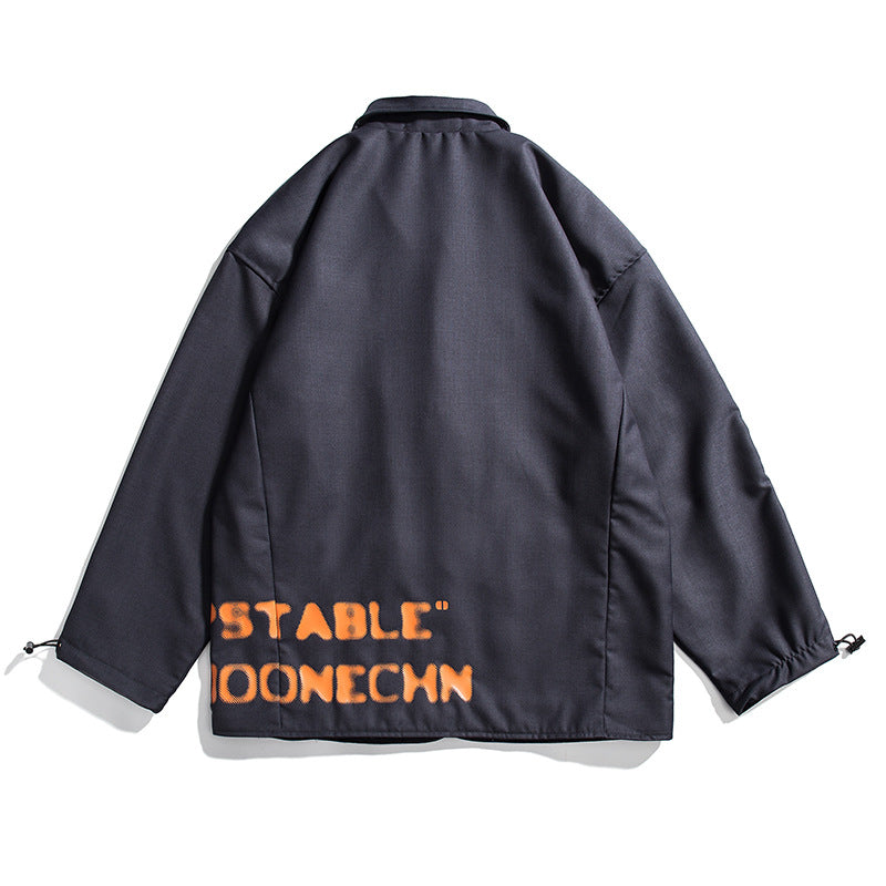 Men's Lapel Print Small Business Suit Coat Trendy Large Size Retro Sports Casual Coat Top Men Jacket