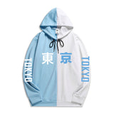 Split Hoodie Demons and Angels Printed Hoodie Color Matching Two-Tone