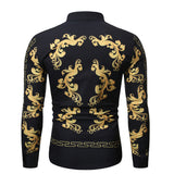 Autumn Men's Fashion Casual Long Sleeve Printed Shirt Men