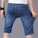 Mens Jean Shorts Summer Thin Denim Shorts Men's Straight Stretch Men's Fifth Pants Casual Youth Men's Middle Pants