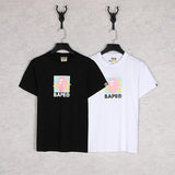 A Ape Print T Shirt Summer Loose Leisure Pullover Letter Short Sleeve T-shirt