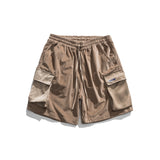 Men Pants Men's Clothes Summer Wear Vintage Men's Shorts Casual Loose Color Matching Elastic Five-Point Overalls