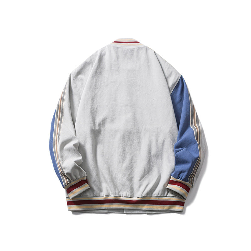 Men's plus Size Retro Sports Baseball Uniform Men's Business Shirt Jacket Men's Loose-Fitting Coat Top Men Coat