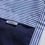 Men Shacket Long Sleeve Autumn Shirt Autumn Vintage Shirt Color Contrast Patchwork Lapel Long Sleeve Striped Shirt