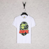 A Ape Print T Shirt Summer Pink Letter Print Short-Sleeve T-shirt