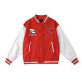 Mens Fall Outfits Color Blocking Baseball Uniform Pilot Jacket Coat Winter