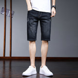 Men Jean Shorts Denim Shorts Men's Summer Loose Straight Cropped Trousers Fifth Pants