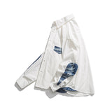 Men Shacket Long Sleeve Autumn Shirt Autumn Fashion Youth Lapel Shirt Loose Long Sleeve Shirt