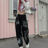 Kuromi Costume Dark Preppy Style Clow M Printed Jeans