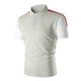 Men Summer Tshirts Casual Polo Shirts T-shirt Men Summer Men's Stitching T-shirt in Contrast Color Lapel Short Sleeve Polo Shirt