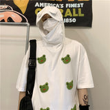 Harajuku Clothing Men's Tshirt Classic Retro Shirts Summer Loose Hooded Short Sleeve T-shirt Men and Women