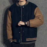 Varsity Jacket for Men Baseball Jackets Baseball Uniform Retro Jacket Men's Autumn and Winter Baseball Uniform Casual Cotton-Padded Clothes