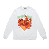 Men Fall Outfits Vintage Floral Print Long Sleeves T-shirt Loose Sweater