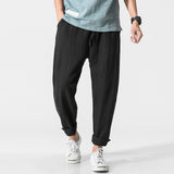 Linen Pants Straight Leg Pants Spring/Summer Men's Solid Color Linen Leisure Loose