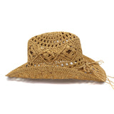 Wester Hats Western Straw Cowboy Hat Men's Outdoor Seaside Beach Hat Sun Protection Hat