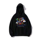 Mens Fall Outfits Spring and Autumn Loose Alphabet Embroidery Student Top