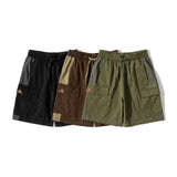 Men Shorts Men's Vintage Men's Shorts Casual Loose Two Bags Tooling Elastic Shorts