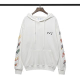 Fall And Winter Creative Colorful Curved Embroidered Arrow Hooded Sweater For Men And Women
