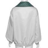 Cheerleader Letterman Jacket  Stitching Contrast Loose Pullover