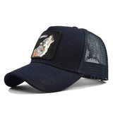Wolf Print Cap Animal Embroidery Baseball Cap Animal Wolf Embroidered Hat Mesh Peaked Cap Curved Brim Visor Mesh Cap