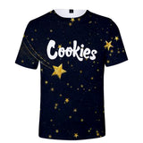 Cookies Shirt Cookies Starry Sky 3D Short Sleeve T-shirt Youthful Simplicity Short Sleeve