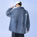 Men's Clothing Spring and Autumn Denim Jacket Loose plus Size Retro Casual Denim Short Gown Men Denim Jacket