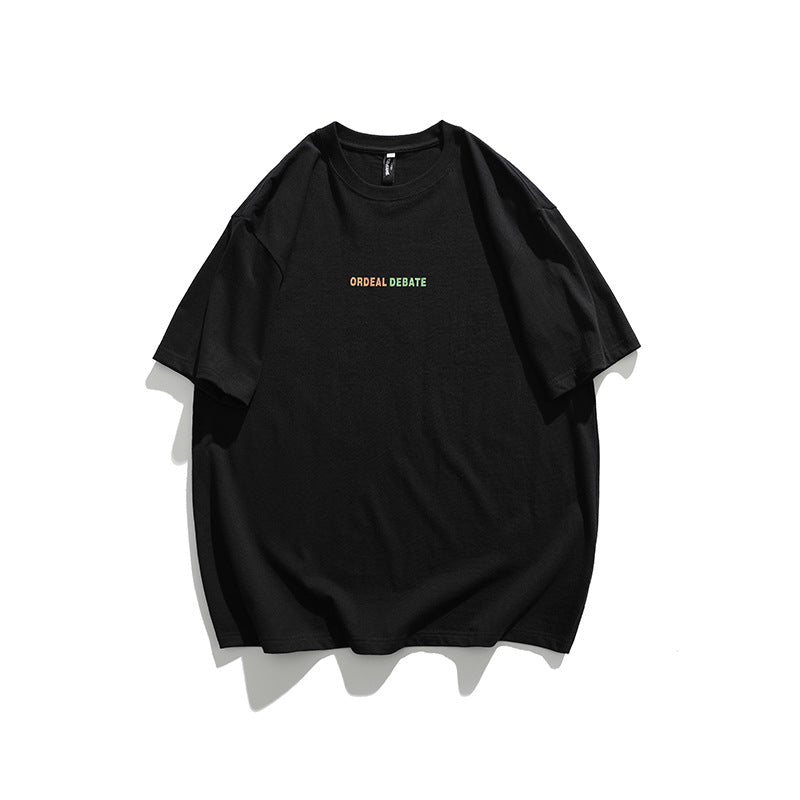 2022 Summer Man T Shirt Gradient Letter Printing