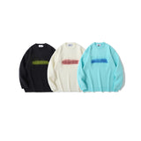 Men Fall Outfits Autumn and Winter Graffiti Letter Crew Neck Sweater Sweater