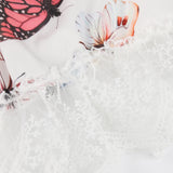 Russian Style Dress V-neck Printed Lace Stitching Lace Cool Dress