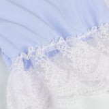Russian Style Dress V-neck Printed Lace Stitching Lace Cool Dress