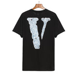 Vlone T shirt Pop Smoke Rose the Woo Loose Male and Female Couple Short Sleeve T-shirt