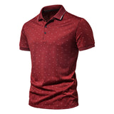Men Shirt Fashion Slim Fit Shirt Short Sleeve Shirt Large Size Casual Top Summer Men's Fashion Print Short Sleeve Casual Polo Collar T-shirt Polo Shirt Men