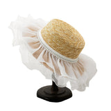 Italian Fedora Hats Summer Women's Lace Decor Hat Summer Fashion Sun Protection Hat