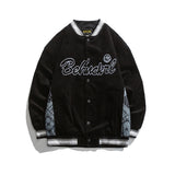Men Fall Outfits Vintage Corduroy Embroidered Baseball Uniform Jacket Loose Couple Jacket