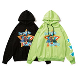 Men Fall Outfits Oversize Sweater Autumn Leisure Loose Cartoon Printed Long-Sleeved Pullover Hoodie