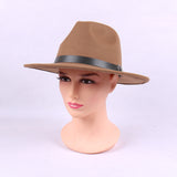 Fedora Hat Solid Color Fur Felt Hat British Retro Fedora Hat Men and Women Flat Brim Gentlemen's Hat