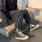 Men Pants Drawstring Ankle-Tied Casual Trousers