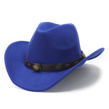 Wester Hats Western Cowboy Hat Autumn and Winter Woolen Fedora Hat Felt Cap