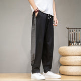 Linen Pants Straight Leg Pants Drawstring Lightweight Elastic Beach Pants Spring and Autumn plus Size Loose Linen