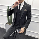 Mens Graduation Outfits British Style Slim Fit Men's Solid Color Casual Business New Groomsman Small Suit Set Three-Piece Set Men's Dress