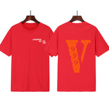 Vlone T shirt Juice Wrld Men's and Women's Printed Hip-Hop Street Fashion Short Sleeve T-shirt