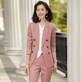 Women Pants Suit Uniform Designs Formal Style Office Lady Bussiness Attire Green Spring and Autumn Fashionable Suit