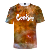 Cookies Shirt Cookies Starry Sky 3D Short Sleeve T-shirt Youthful Simplicity Short Sleeve