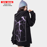 Mens Fall Outfits Loose Printed Hoodie Autumn and Winter High Street Coat